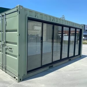 Escritório Contentor Modificado de 20 Pés com Porta Envidraçada e Ar Condicionado
